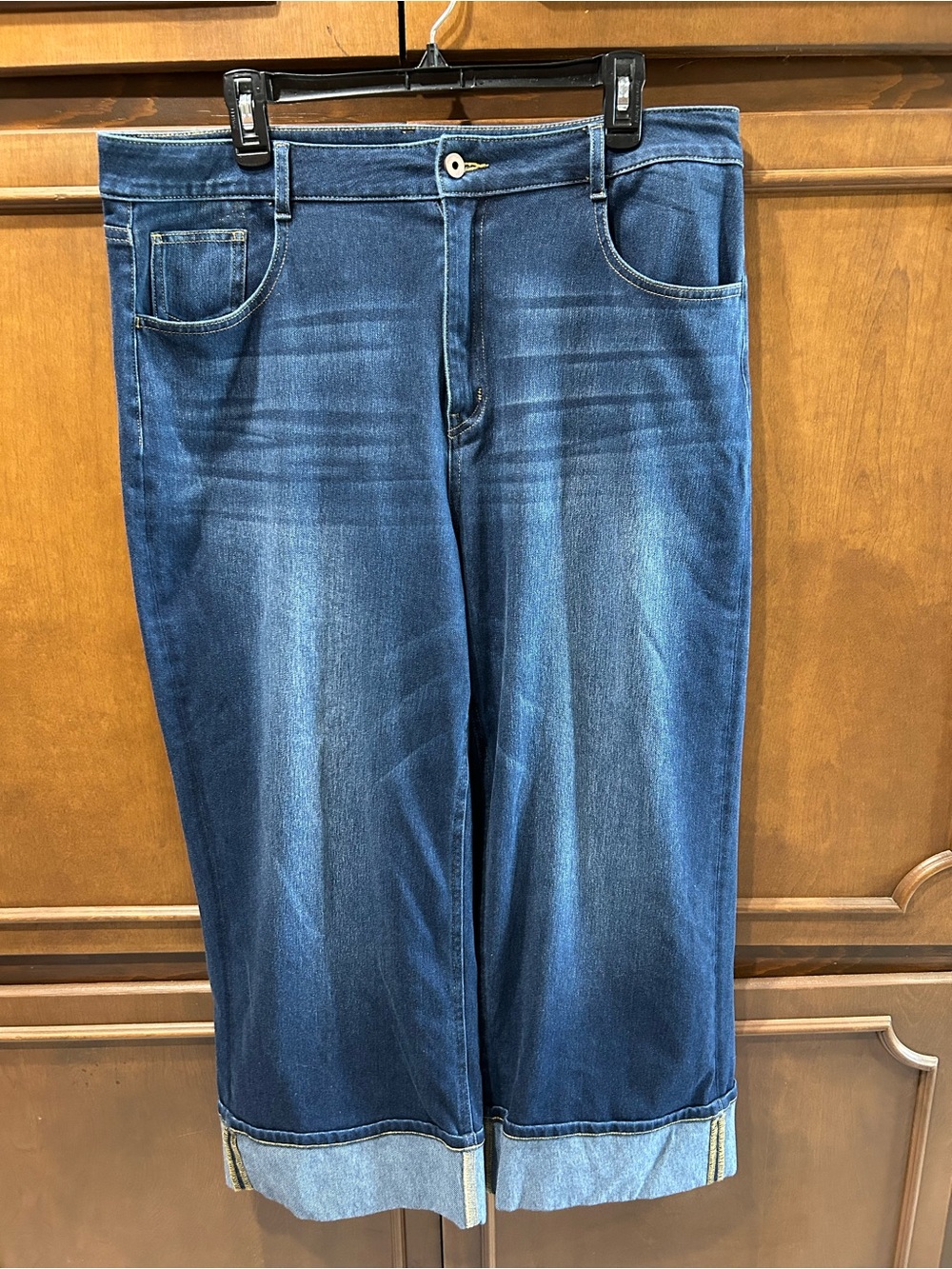 HALARA Dark Blue High-Waist Wide-Leg Jeans